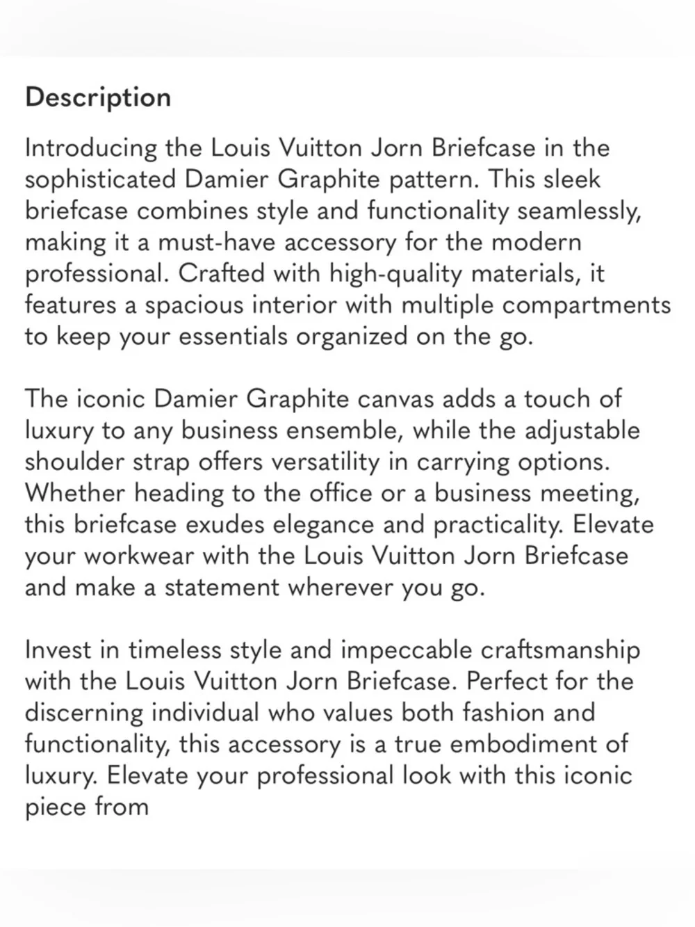 Louis Vuitton Jorn Damier Graphite Briefcase